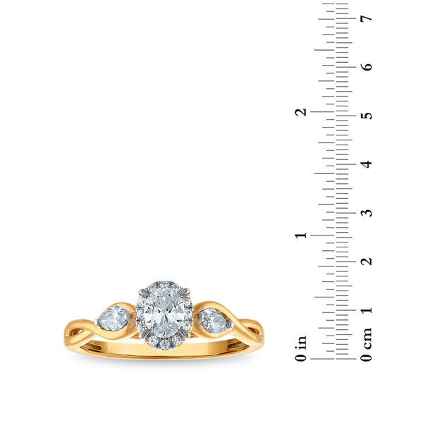 LoveSong EcoLove 1/2 CTW Lab Grown Diamond Halo Promise Ring in 10KT Yellow Gold