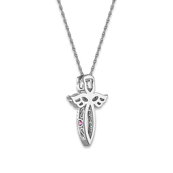 LoveSong 1/10 CTW Diamond Angel 18-inch Pendant in Sterling Silver