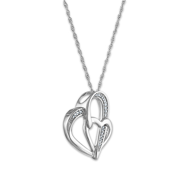 LoveSong 1/20 CTW Diamond Heart 18-inch Pendant in Sterling Silver