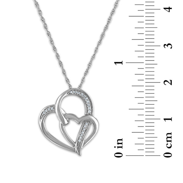 LoveSong 1/20 CTW Diamond Heart 18-inch Pendant in Sterling Silver