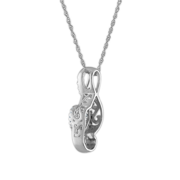 LoveSong 1/10 CTW Diamond Fashion Musical Note 18-inch Pendant in 10KT White Gold