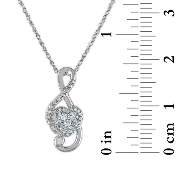 LoveSong 1/10 CTW Diamond Fashion Musical Note 18-inch Pendant in 10KT White Gold