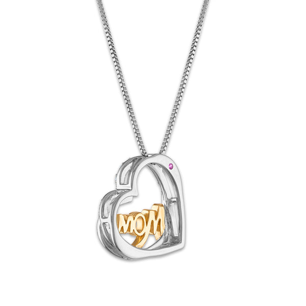 LoveSong 1/20 CTW Diamond 18-inch Mom Pendant in Sterling Silver