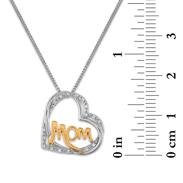 LoveSong 1/20 CTW Diamond 18-inch Mom Pendant in Sterling Silver