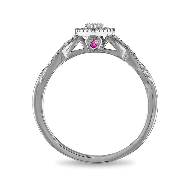 LoveSong 1/6 CTW Diamond Heart Promise Ring in Sterling Silver