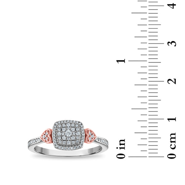 LoveSong 1/5 CTW Diamond Halo Promise Ring in Sterling Silver