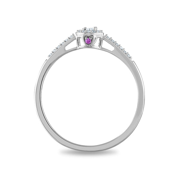 LoveSong 1/10 CTW Diamond Promise Halo Ring in 10KT White Gold