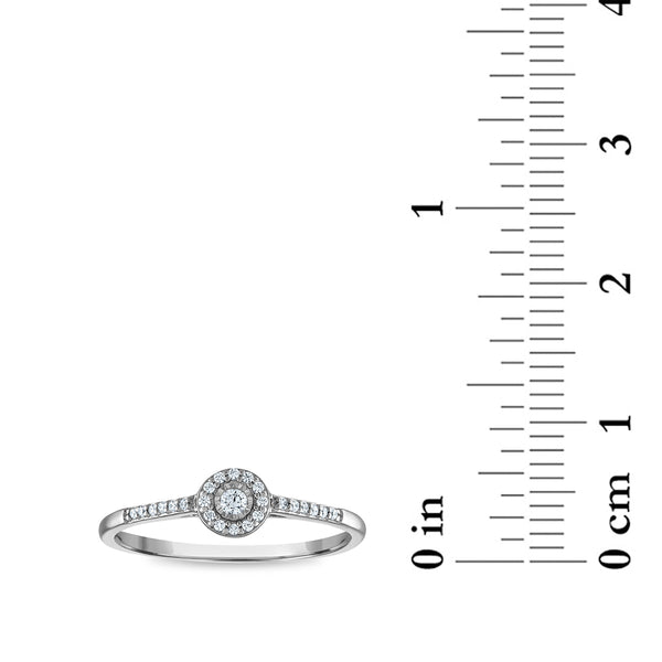 LoveSong 1/10 CTW Diamond Promise Halo Ring in 10KT White Gold