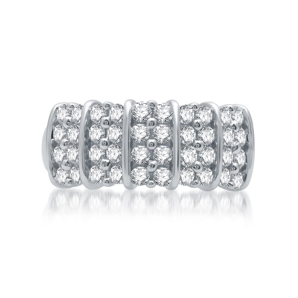 1 CTW Diamond Ring in Rhodium Plated Sterling Silver