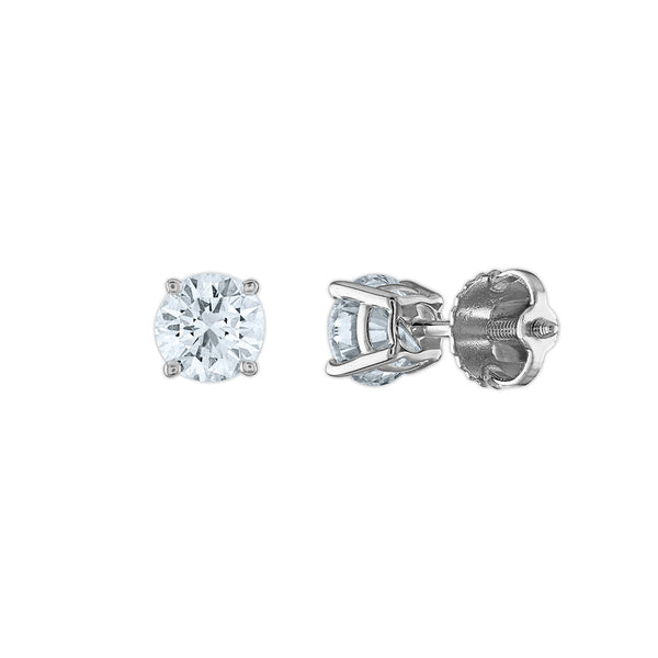 EcoLove 1 CTW Lab Grown Diamond Solitaire Stud Earrings in 14KT White Gold