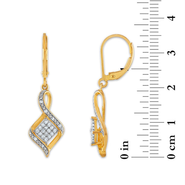 1/2 CTW Diamond Fashion Ring Earring Pendant Set 18-inch Pendant in Yellow Gold Plated Sterling Silver; Size 7