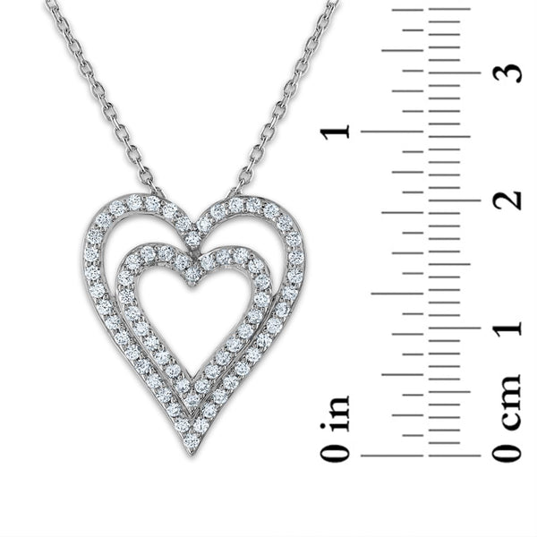 1/2 CTW Diamond Heart 18-inch Pendant in 10KT White Gold