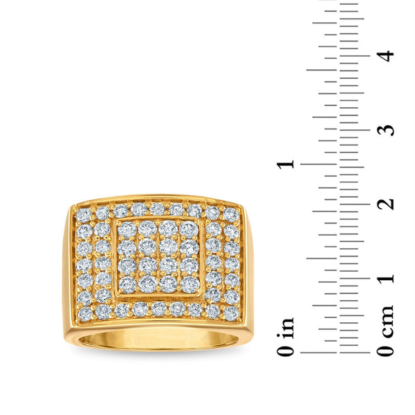 2 CTW Diamond Halo Cluster Ring in 14KT Yellow Gold