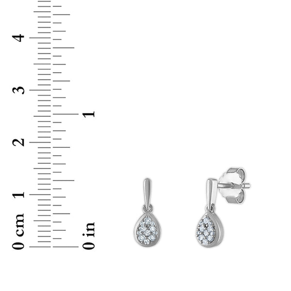 1/6 CTW Diamond Drop & Dangle Earrings in Sterling Silver