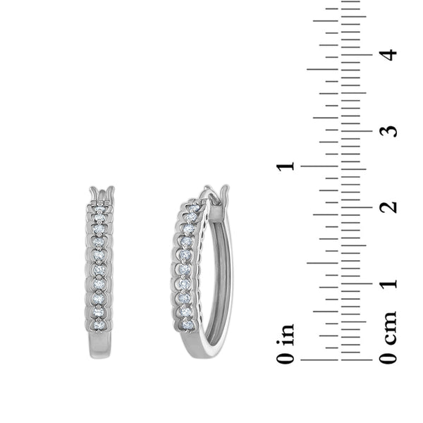 1/4 CTW Diamond Hoop Earrings in Sterling Silver