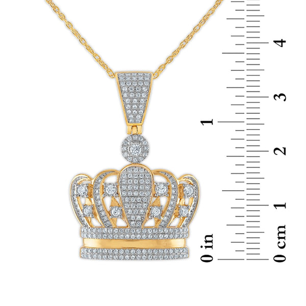 3/4 CTW Diamond Crown 18-inch Pendant in 10KT Yellow Gold