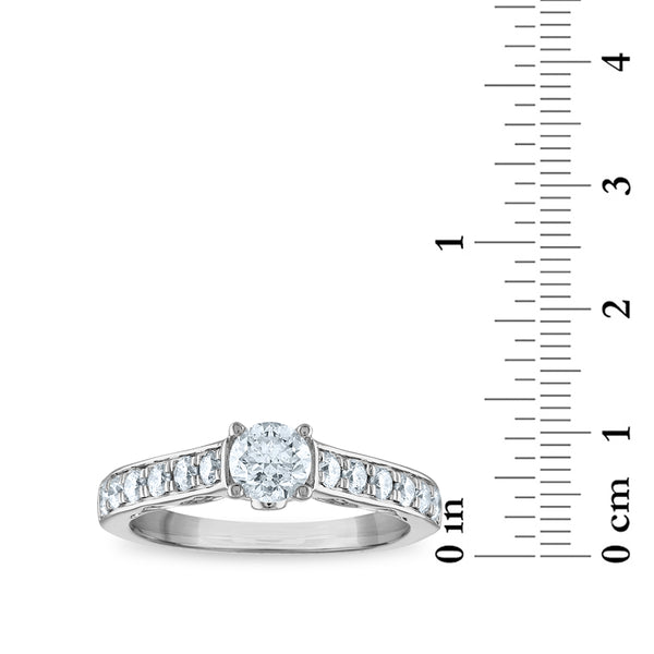 1 CTW Diamond Engagement Classic Ring in 14KT White Gold