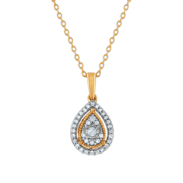 1/2 CTW Diamond Pendant and Earrings Set in Gold Plated Sterling Silver