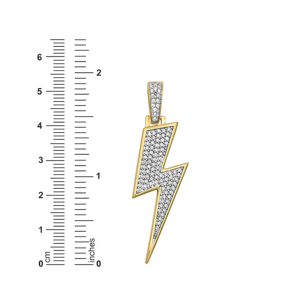 3/4 CTW Diamond 18-inch Lightning Pendant in 10KT Yellow Gold. Chain Not Included