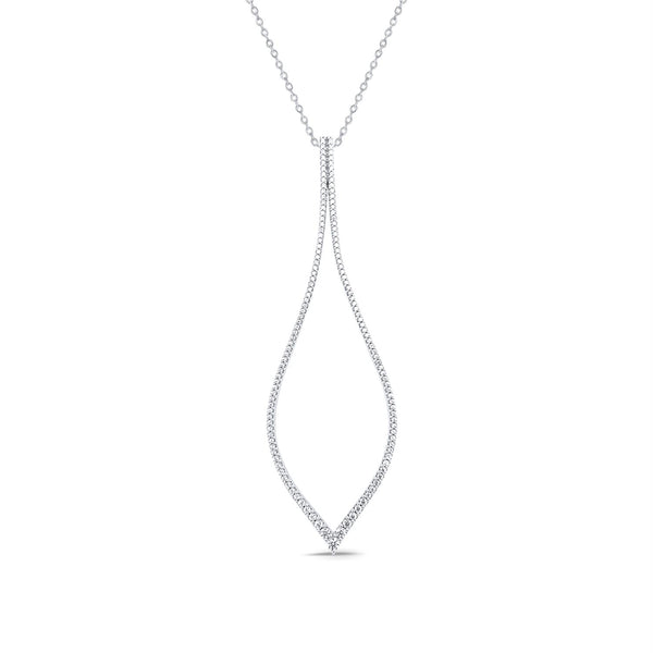 3/4 CTW Diamond 18-inch Large Teardrop Pendant in 10KT White Gold