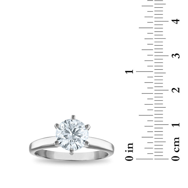 Signature Certificate EcoLove 2 CTW Round Lab Grown Diamond Solitaire Engagement Ring in 14KT White Gold