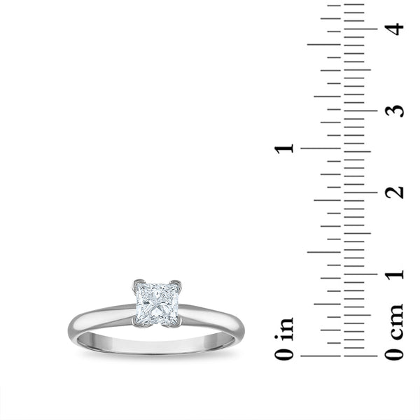 Signature Certificate EcoLove 1/2 CTW Princess Cut Lab Grown Diamond Solitaire Engagement Ring in 14KT White Gold