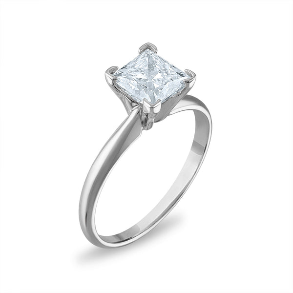 Signature Certificate EcoLove 1 1/2 CTW Princess Cut Lab Grown Diamond Solitaire Engagement Ring in 14KT White Gold