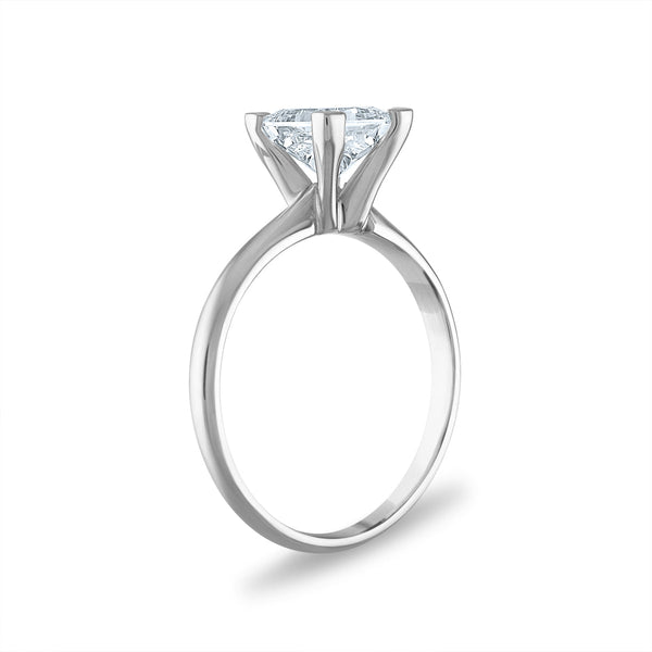 Signature Certificate EcoLove 1 1/2 CTW Princess Cut Lab Grown Diamond Solitaire Engagement Ring in 14KT White Gold