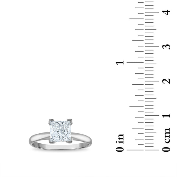 Signature Certificate EcoLove 1 1/2 CTW Princess Cut Lab Grown Diamond Solitaire Engagement Ring in 14KT White Gold