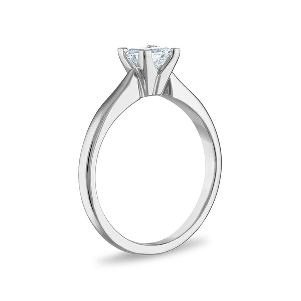 Signature Certificate EcoLove 1/2 CTW Princess Cut Lab Grown Diamond Solitaire Engagement Ring in 14KT White Gold