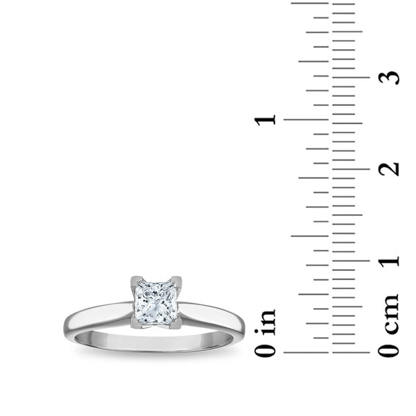 Signature Certificate EcoLove 1/2 CTW Princess Cut Lab Grown Diamond Solitaire Engagement Ring in 14KT White Gold