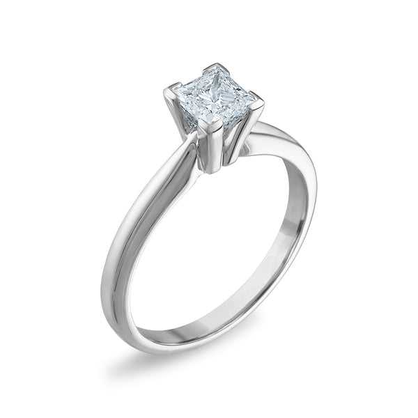 Signature Certificate EcoLove 3/4 CTW Princess Cut Lab Grown Diamond Solitaire Engagement Ring in 14KT White Gold