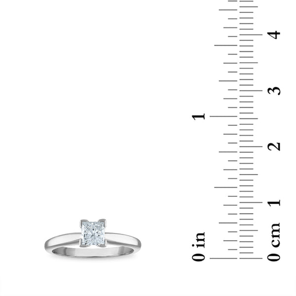 Signature Certificate EcoLove 3/4 CTW Princess Cut Lab Grown Diamond Solitaire Engagement Ring in 14KT White Gold