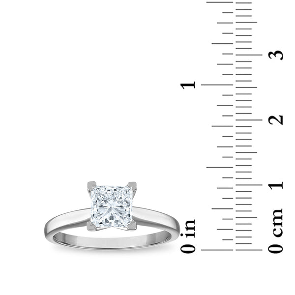 Signature Certificate EcoLove 1 1/4 CTW Princess Cut Lab Grown Diamond Solitaire Engagement Ring in 14KT White Gold