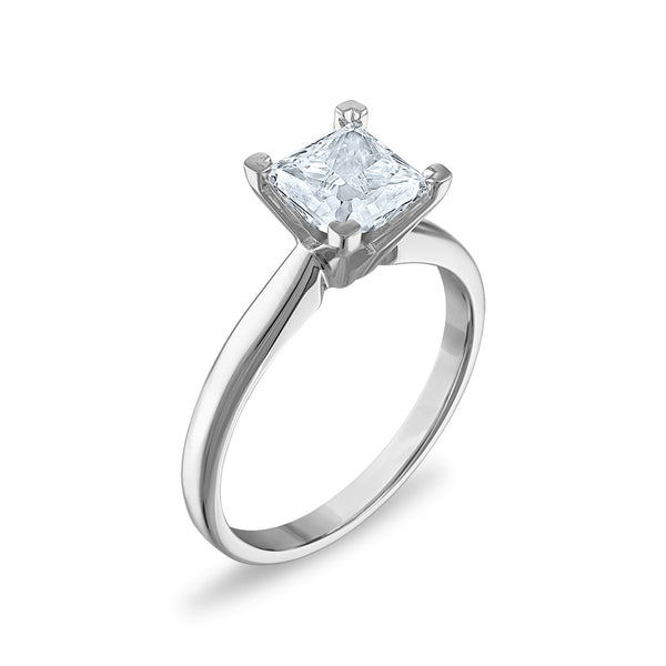 Signature Certificate EcoLove 1 1/2 CTW Princess Cut Lab Grown Diamond Solitaire Engagement Ring in 14KT White Gold