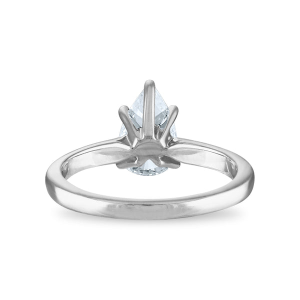 Signature Certificate EcoLove 1-1/2 CTW Pear Diamond Solitaire Engagement Ring in 14KT White Gold