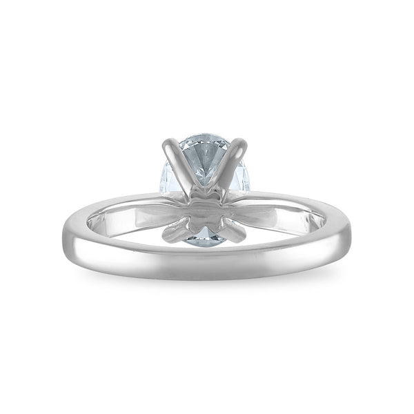 Signature Certificate EcoLove 1-1/2 CTW Oval Diamond Solitaire Engagement Ring in 14KT White Gold