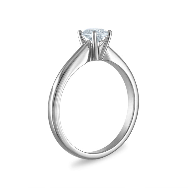 Signature Certificate EcoLove 1/2 CTW Oval Diamond Solitaire Engagement Ring in 14KT White Gold