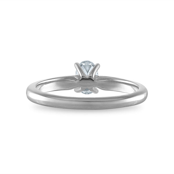 Signature Certificate EcoLove 1/2 CTW Oval Diamond Solitaire Engagement Ring in 14KT White Gold