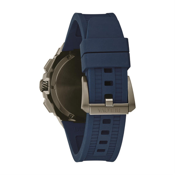 Bulova Precisionist Watch with 45X47MM Blue Round Dial and Rubber Strap. X Sport 98B357