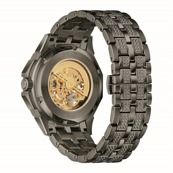 Bulova Watch with 41MM Open Face Skeleton Round Dial and Stainless Steel Bracelet. 98A293