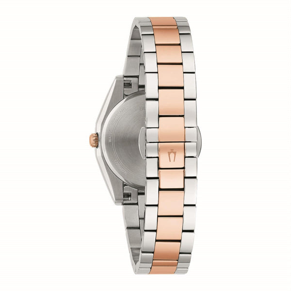 Bulova Classic Collection Diamond Accent Watch with 31MM Mother-of-Pearl Round Dial and Stainless Steel Bracelet. 98P207