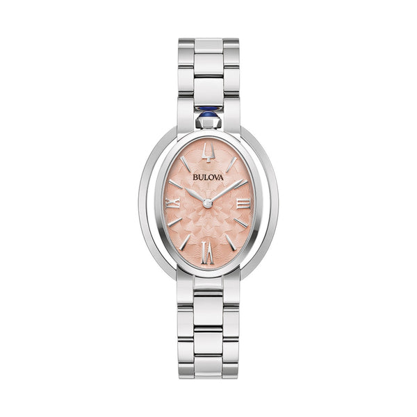 Bulova Rubaiyat with 28MM Pink Dial and Stainless Steel Bracelet. 96L331