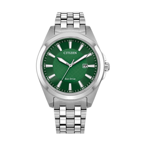 Citizen Peyten 41MM Green Dial Stainless Steel Watch. BM7530-50X