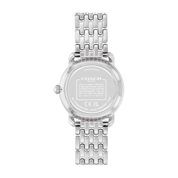 Coach 28MM Round Silvertone Glitter Dust Dial and Stainless Steel Band. 14504369