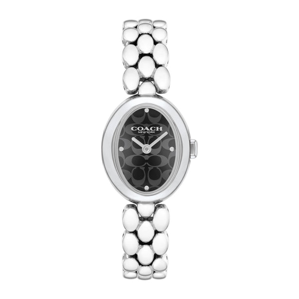 Coach with 22MM Black Oval Dial Stainless Steel Watch. Sammy 14504420