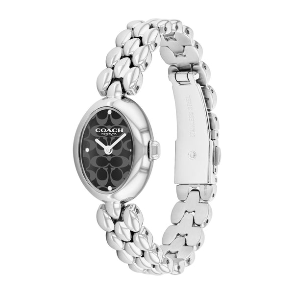 Coach with 22MM Black Oval Dial Stainless Steel Watch. Sammy 14504420