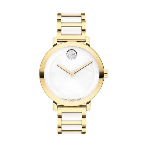 Movado BOLD Evolution Two-Tone Watch with 34MM Crystal Dot Dial. 3601238