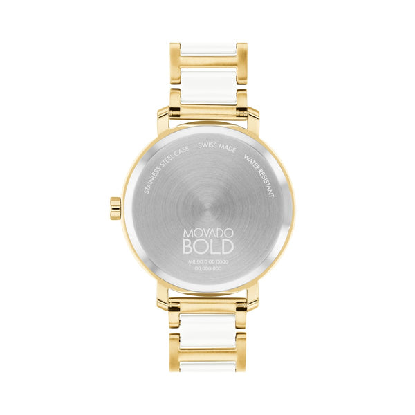 Movado BOLD Evolution Two-Tone Watch with 34MM Crystal Dot Dial. 3601238