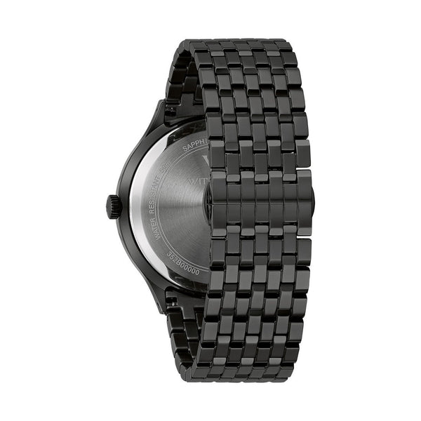 Wittnauer Black Tie 44MM Diamond Dial Black Stainless Steel Watch. WN3107